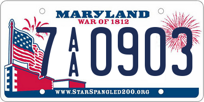 MD license plate 7AA0903