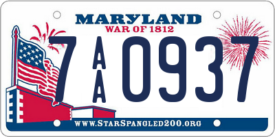 MD license plate 7AA0937