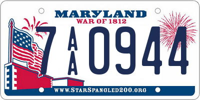 MD license plate 7AA0944