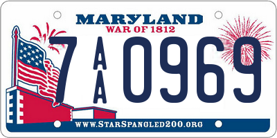 MD license plate 7AA0969