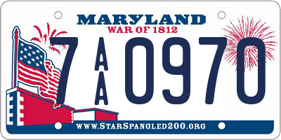 MD license plate 7AA0970