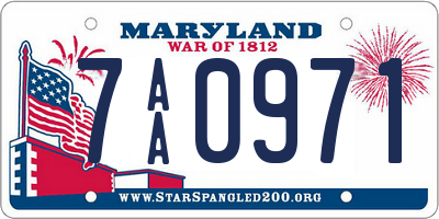 MD license plate 7AA0971