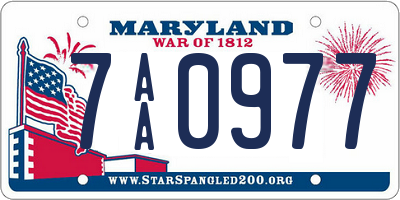 MD license plate 7AA0977