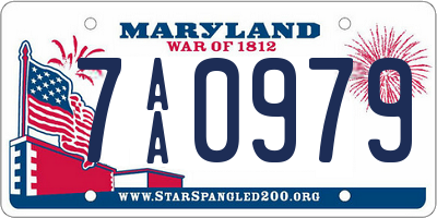 MD license plate 7AA0979