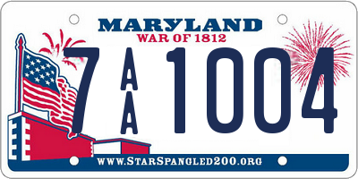 MD license plate 7AA1004