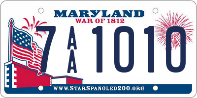 MD license plate 7AA1010