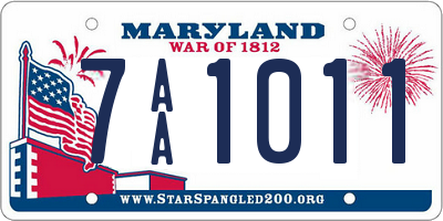 MD license plate 7AA1011