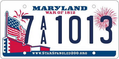 MD license plate 7AA1013