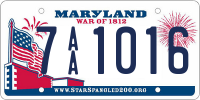 MD license plate 7AA1016