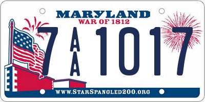 MD license plate 7AA1017