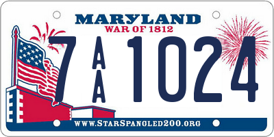 MD license plate 7AA1024