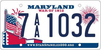 MD license plate 7AA1032