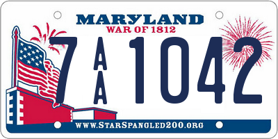 MD license plate 7AA1042