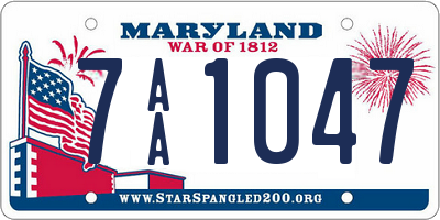 MD license plate 7AA1047