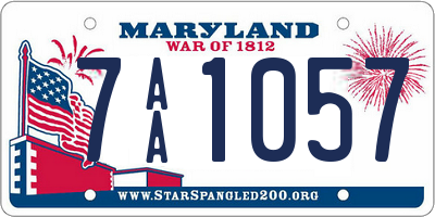 MD license plate 7AA1057