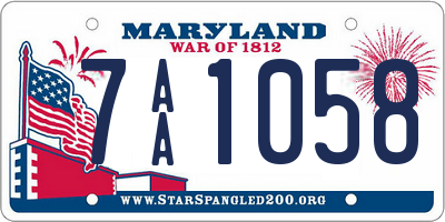 MD license plate 7AA1058