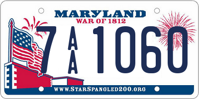 MD license plate 7AA1060