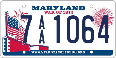 MD license plate 7AA1064