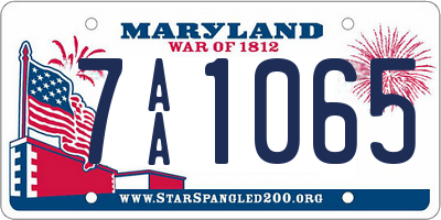 MD license plate 7AA1065