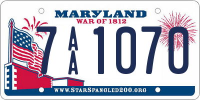 MD license plate 7AA1070