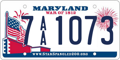 MD license plate 7AA1073