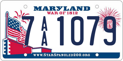 MD license plate 7AA1079