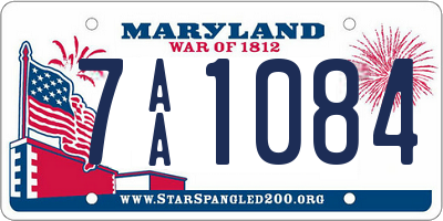 MD license plate 7AA1084