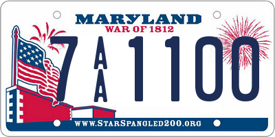 MD license plate 7AA1100