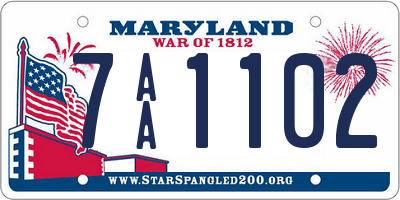 MD license plate 7AA1102