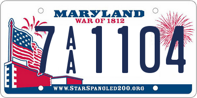 MD license plate 7AA1104