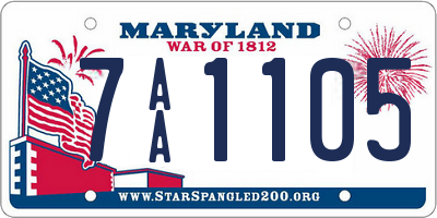 MD license plate 7AA1105