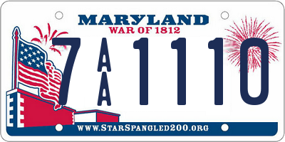 MD license plate 7AA1110