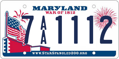 MD license plate 7AA1112