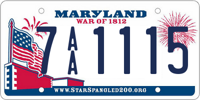 MD license plate 7AA1115