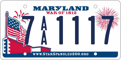 MD license plate 7AA1117