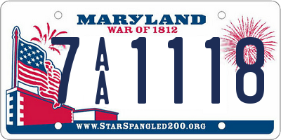 MD license plate 7AA1118