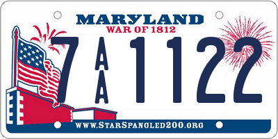 MD license plate 7AA1122