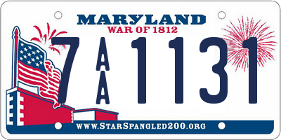 MD license plate 7AA1131