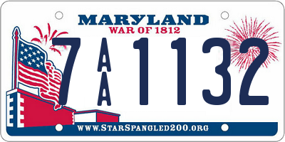 MD license plate 7AA1132