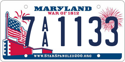 MD license plate 7AA1133