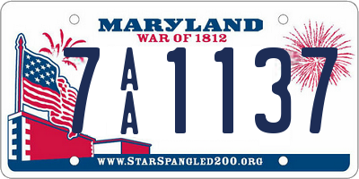 MD license plate 7AA1137