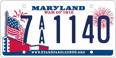 MD license plate 7AA1140