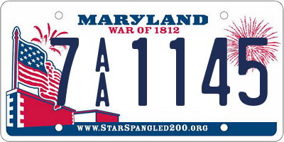 MD license plate 7AA1145