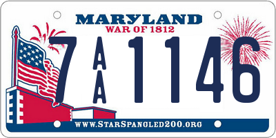 MD license plate 7AA1146