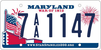 MD license plate 7AA1147