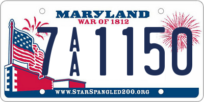 MD license plate 7AA1150