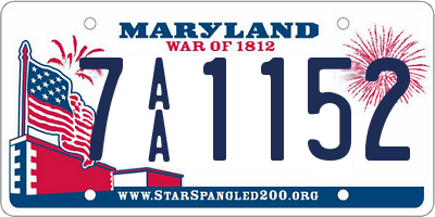 MD license plate 7AA1152