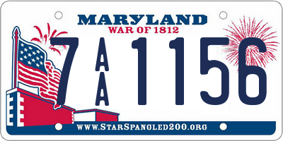 MD license plate 7AA1156