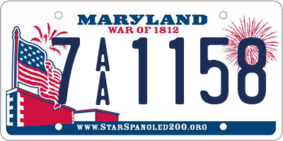 MD license plate 7AA1158