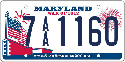 MD license plate 7AA1160